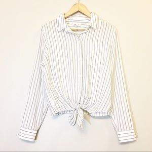 NWOT Madewell Tie-Front in Darcy Stripe